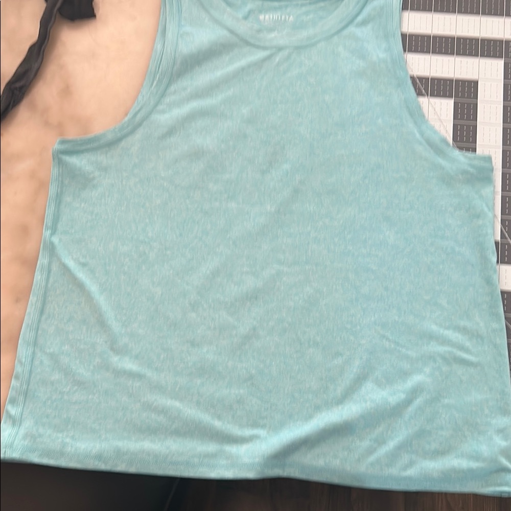 Athleta Teal Heathered Tank Top